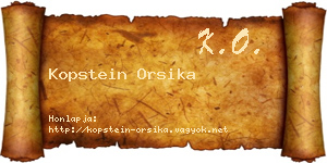 Kopstein Orsika névjegykártya